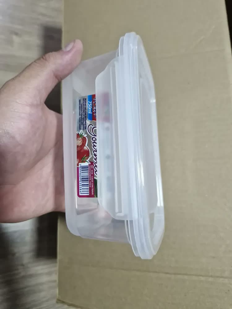 foto de Kit 12 Potes Plásticos 750ml Para Alimentos Hermético Freezer Microondas Marmita Sem Bpa Organizador Com Tampa E Travas Ourolar