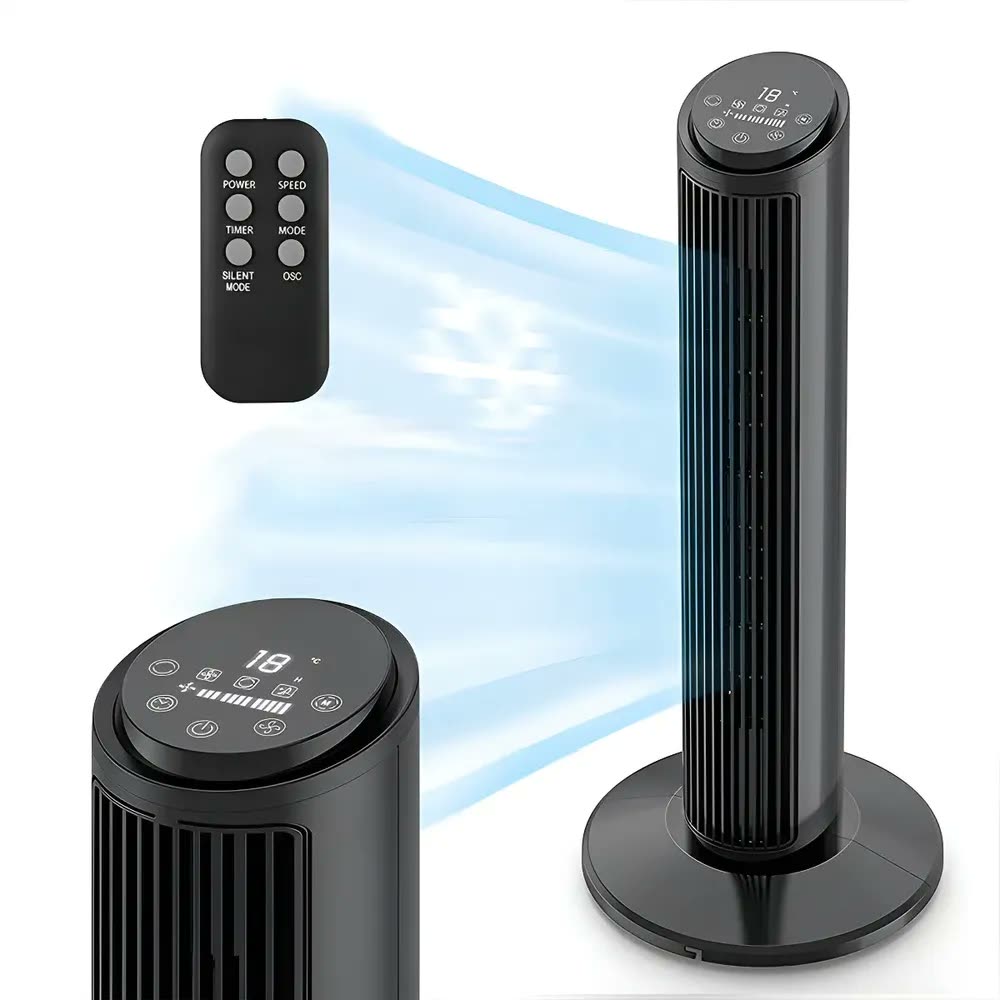 Ventilador de Torre Hivento Silencioso com Controle Remoto e Oscilação