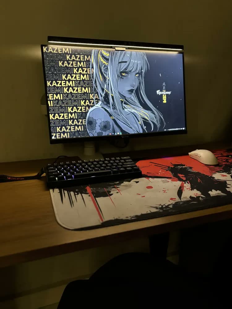 foto de Luminária Barra Led Mesa Monitor 3 Tons Luz Brilho Regulável