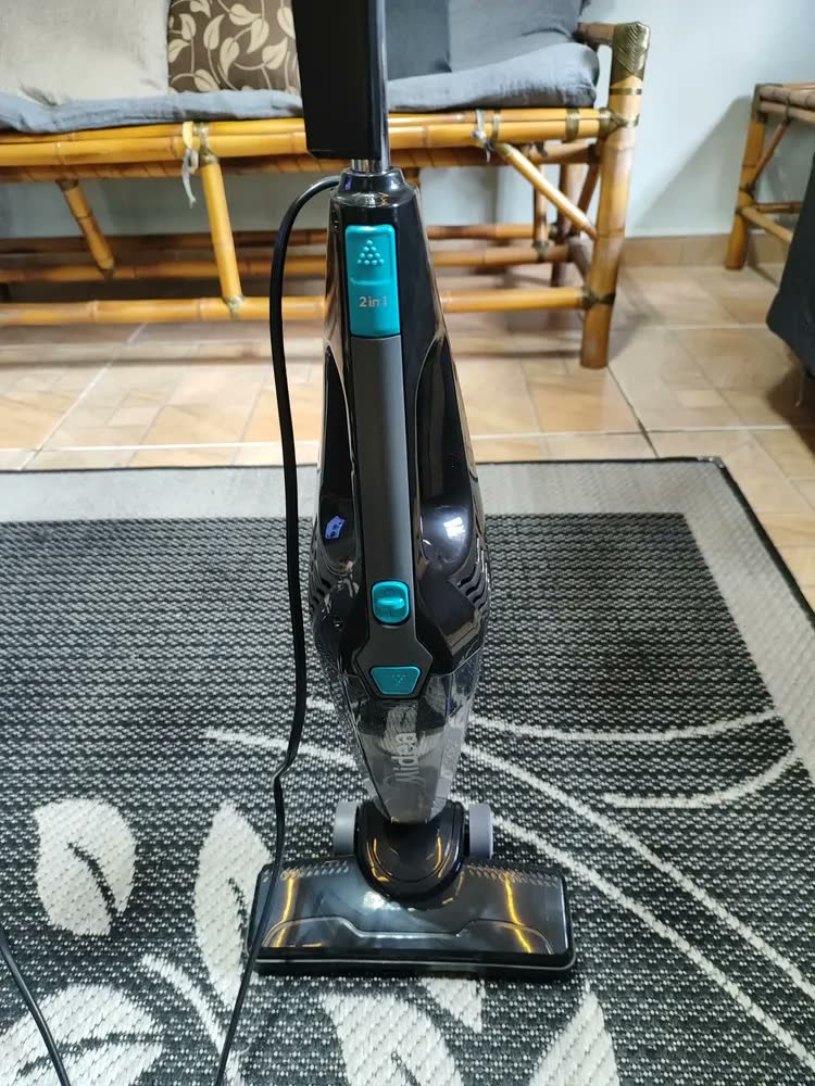 foto de Aspirador de Pó Vertical Midea, 1350W, 2 em 1, cabo de 5M, Preto e Azul