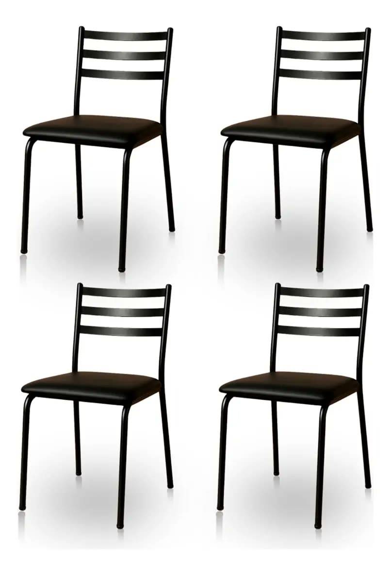 foto de Kit 4 Cadeiras Para Mesa De Jantar Cozinha Assento Estofado