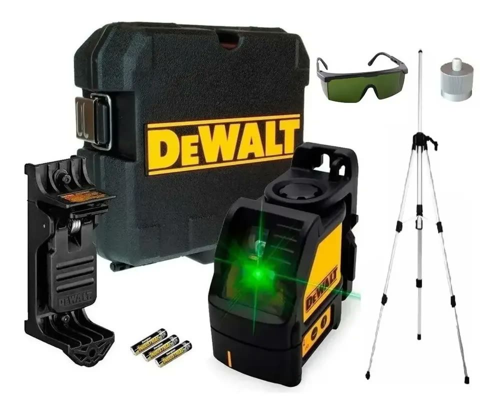 Nivel Laser Dewalt 2 Linhas Verde 30 Metro C/ Maleta + Tripé