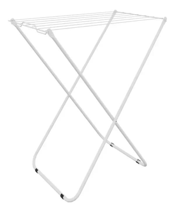 foto de Varal de Chão Casa do Suporte Branco para Roupas, de Aço e até 6 kg