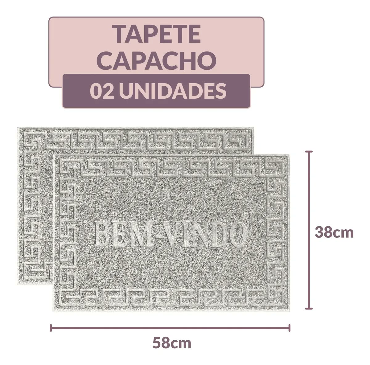 foto de Kit 2 Tapete Capacho Antiderrapante 40x60cm Porta Entrada