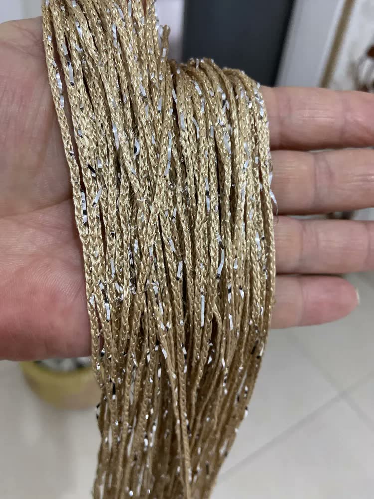 foto de Cortina De Porta Corda Luxo Brilho Reluzente S/ Varão 100x200 Decoração Brilhante Linear Sala Quarto Banheiro Cartizze Dourado