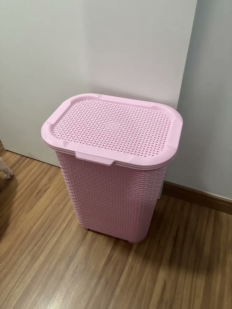 foto de Cesto Organizador Roupas 30l Com Tampa Infantil Mamãe Bebê