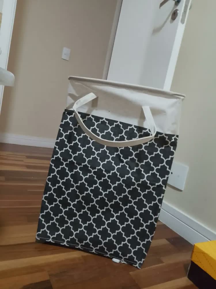 foto de Kit 2 Cesto De Roupa Dobrável Para Roupa Suja Cesto Saco