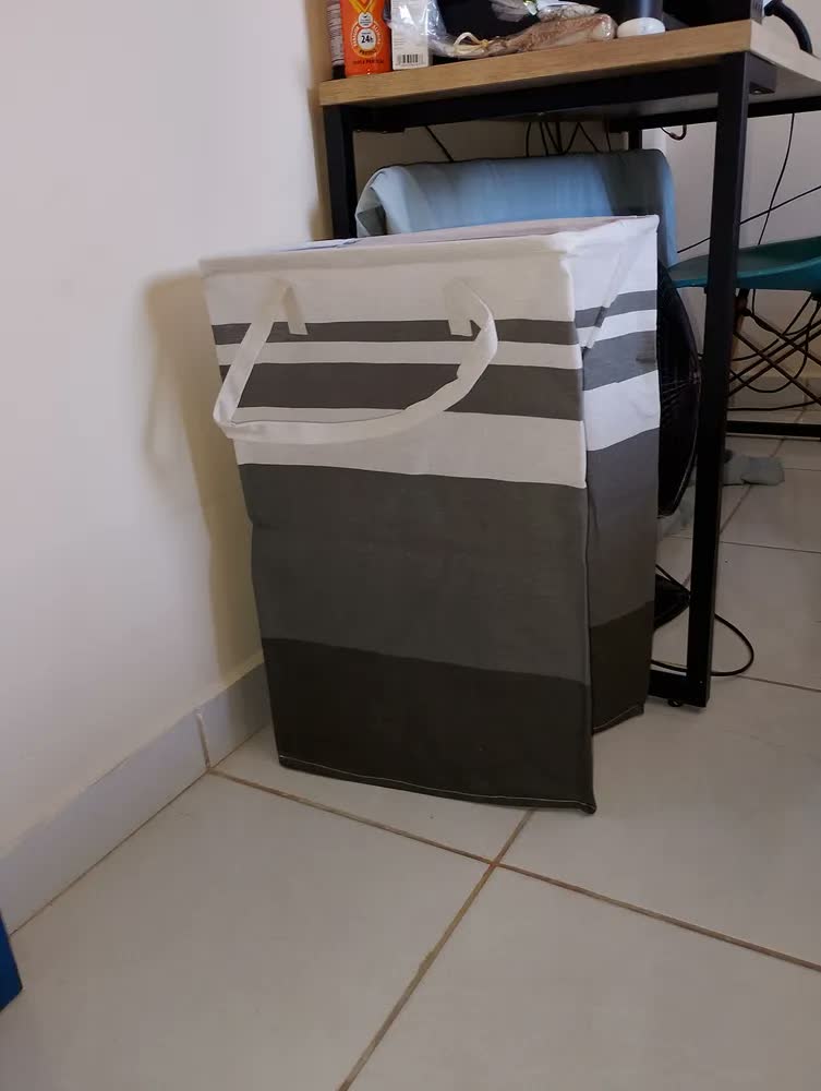 foto de Kit 2 Cesto De Roupa Dobrável Para Roupa Suja Cesto Saco