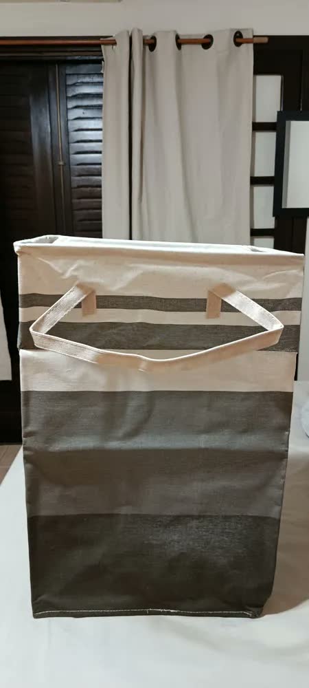 foto de Kit 2 Cesto De Roupa Dobrável Para Roupa Suja Cesto Saco