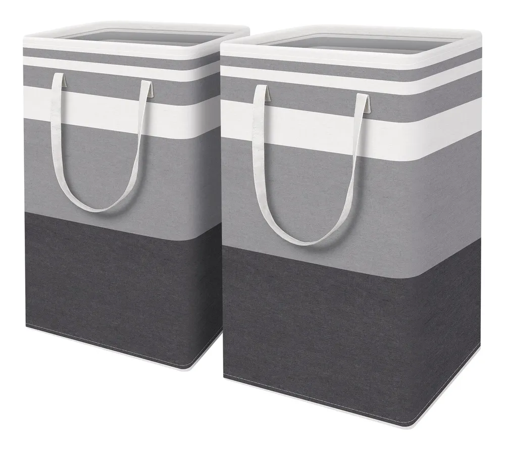 foto de Kit 2 Cesto De Roupa Dobrável Para Roupa Suja Cesto Saco