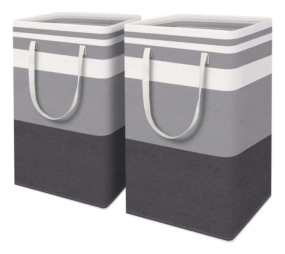 Kit 2 Cesto De Roupa Dobrável Para Roupa Suja Cesto Saco