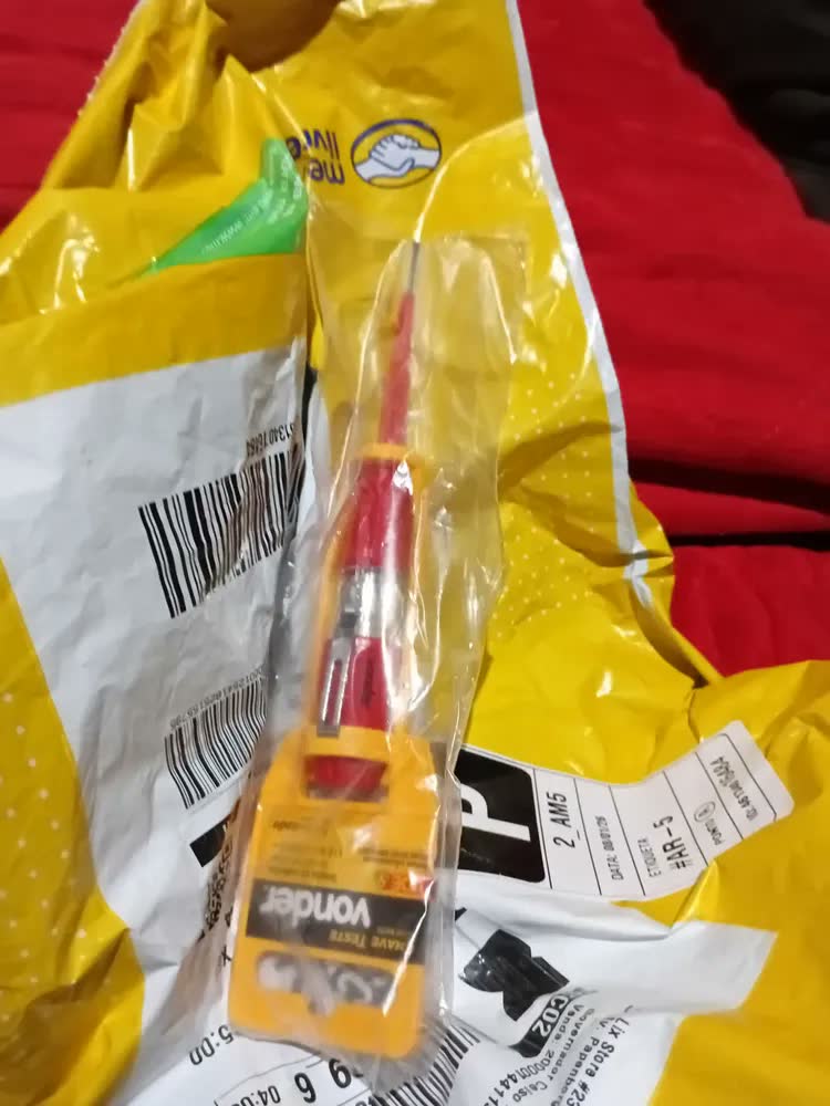 foto de Chave Fenda Teste Elétrico Tensão Isolada Vde 140mm Vonder Vermelho