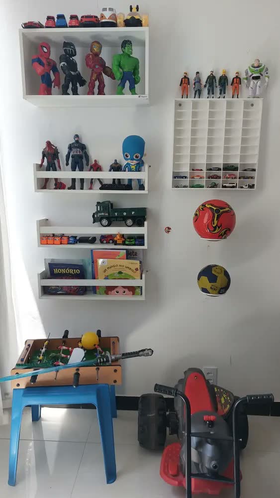 foto de Kit 3 Prateleira 60cm Branco Para Livro Revista Infantil Suspenso Tio Do Mdf