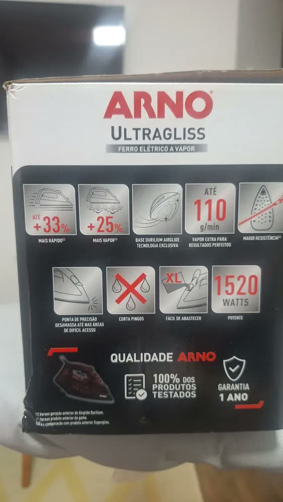 foto de Ferro A Vapor Arno Base Durilium Airglide Fmv Ultragliss
