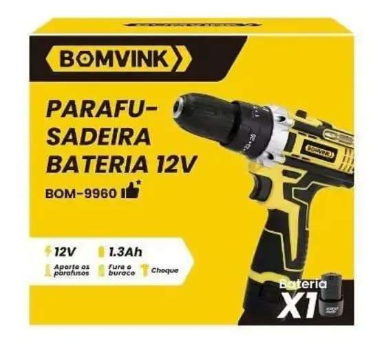 Parafusadeira e Furadeira Sem Fio Bomvink BOM-9960 Professional