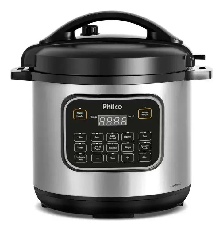 Panela Elétrica de Pressão PPP80 Multifuncional 8 Litros 12 funções 220v Cor Inox Philco