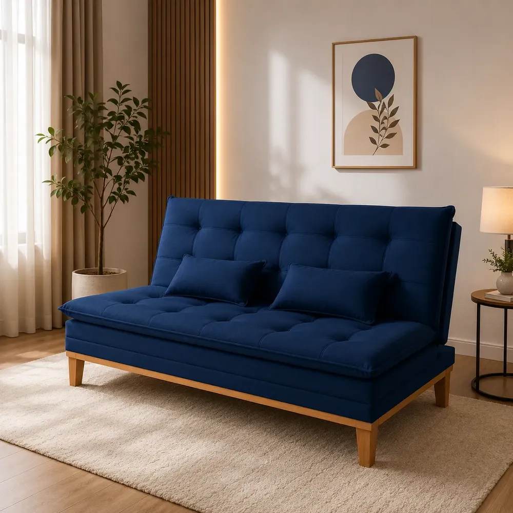 Sofá Cama Mobly Reclinável Disponível Em 10 Cores No Suede