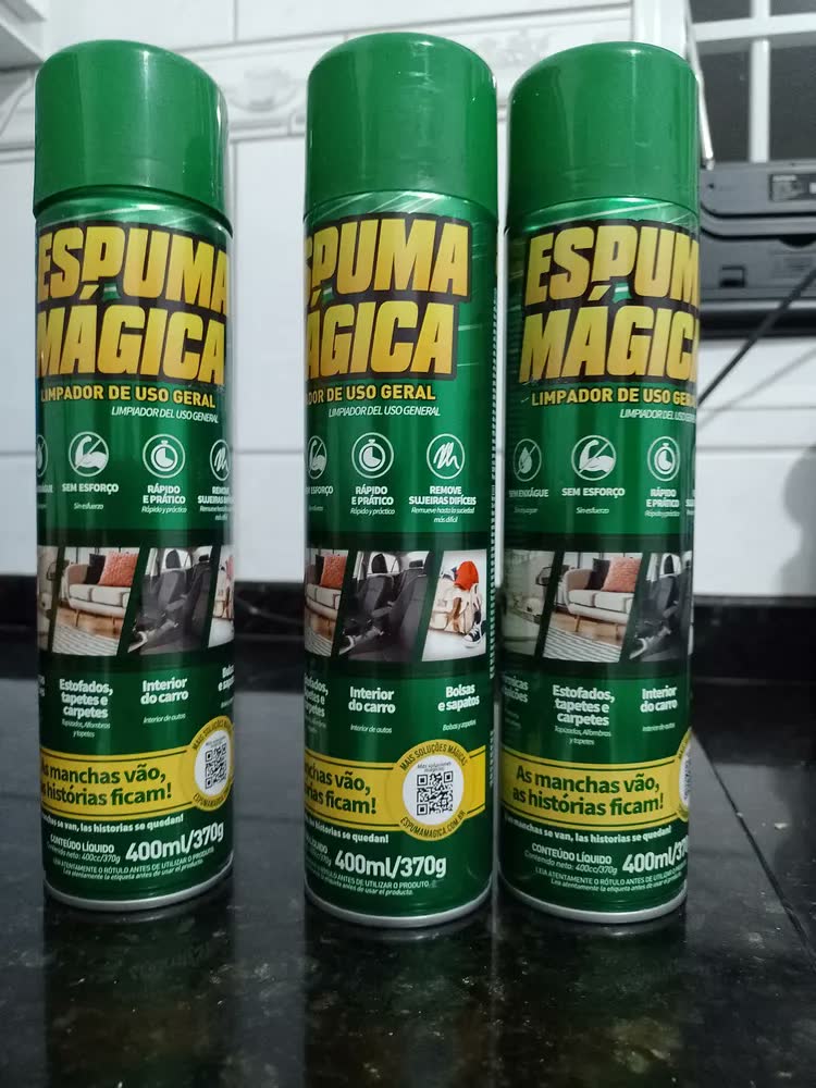 foto de Kit C/ 4 Produto P/ Limpar Sofá Carro Colchão Espuma Mágica Branco Proauto