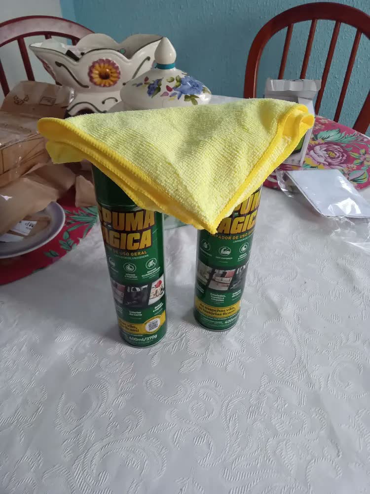 foto de Kit C/ 4 Produto P/ Limpar Sofá Carro Colchão Espuma Mágica Branco Proauto