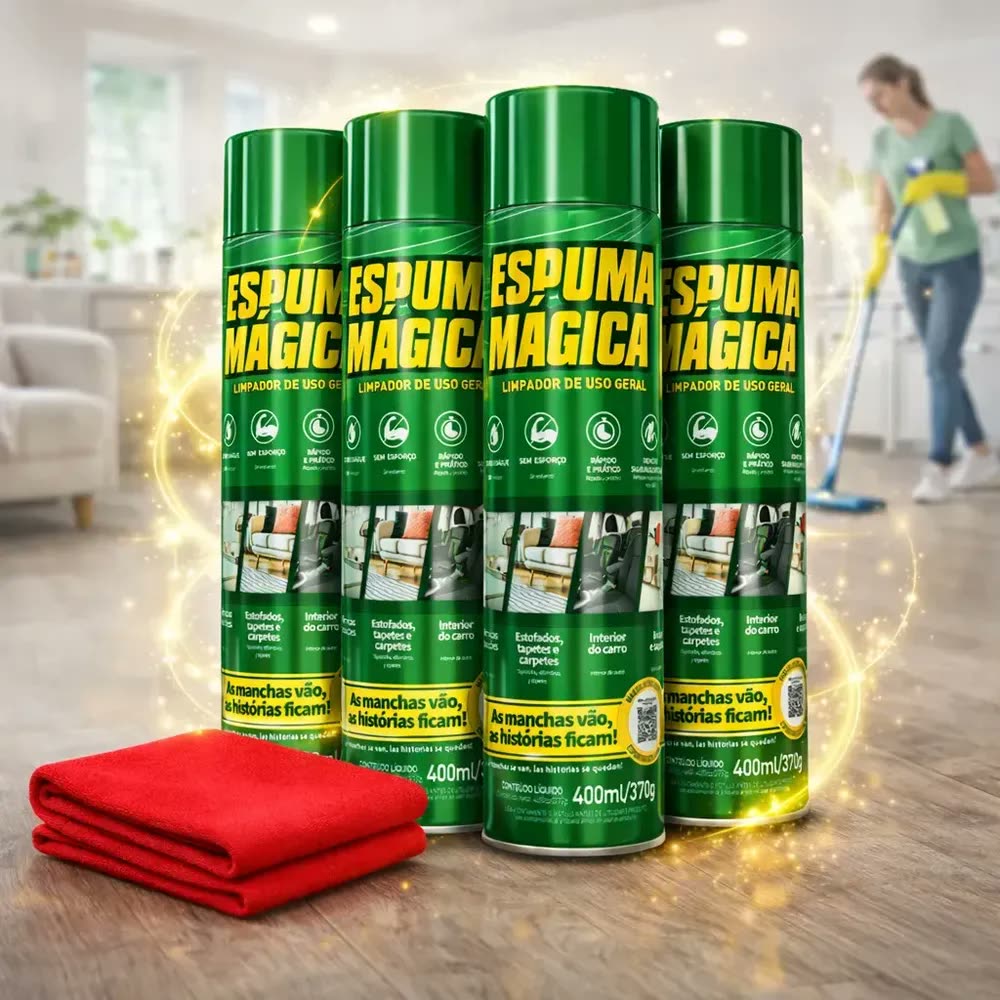 Kit C/ 4 Produto P/ Limpar Sofá Carro Colchão Espuma Mágica Branco Proauto
