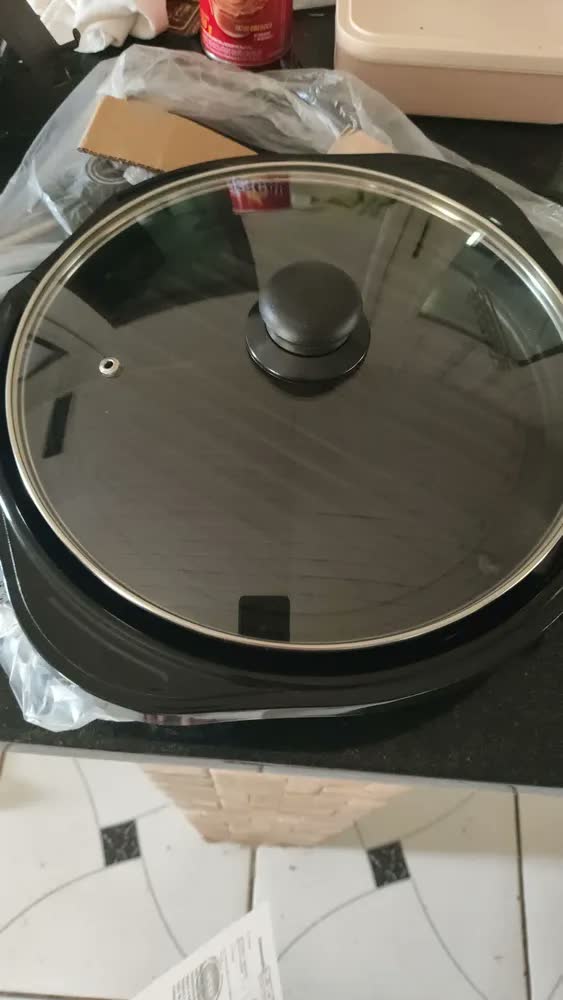 foto de Grill Elétrico Premium 40cm Grelha 25,5 cm Antiaderente