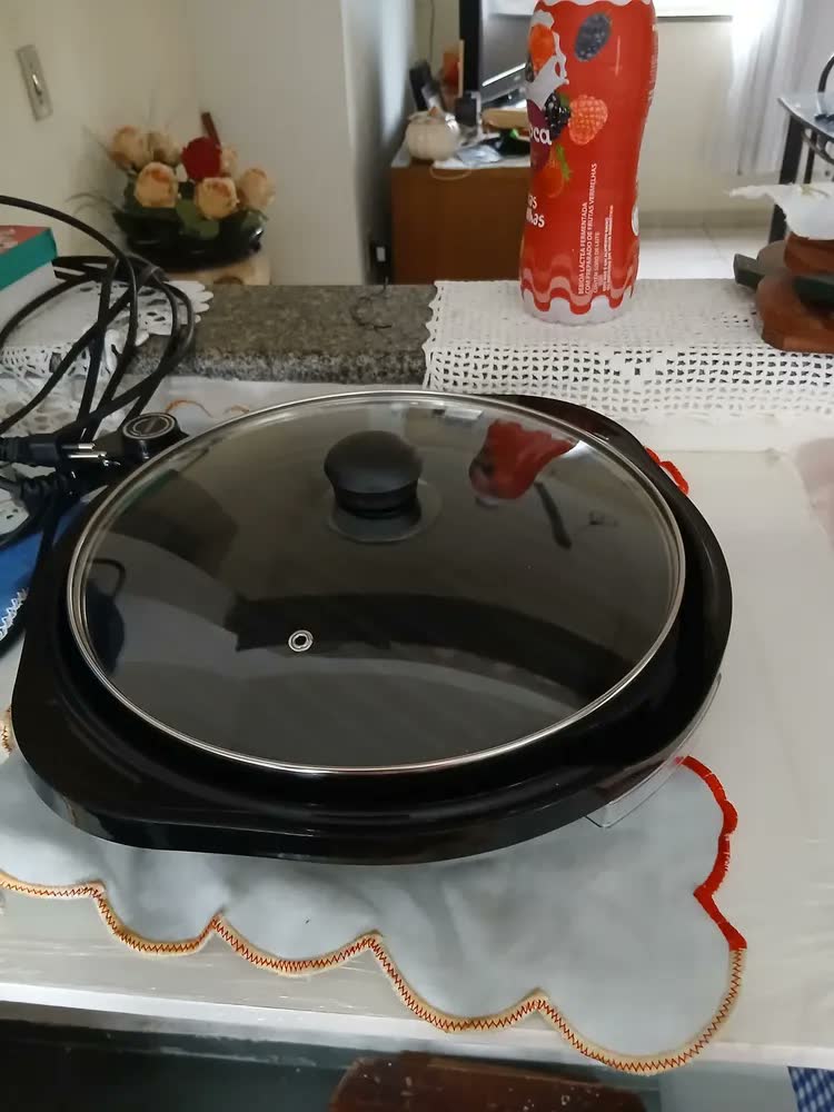 foto de Grill Elétrico Premium 40cm Grelha 25,5 cm Antiaderente