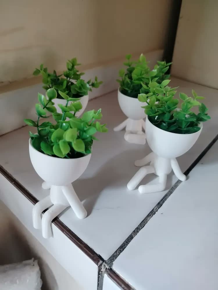 foto de Kit 4 Vasos Mini Flores Inclusas Decorativo Para Casa Sala