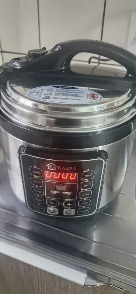 foto de Panela De Pressão Elétrica 5 Litros 1000w Kaza+ Inox Cor Prateado