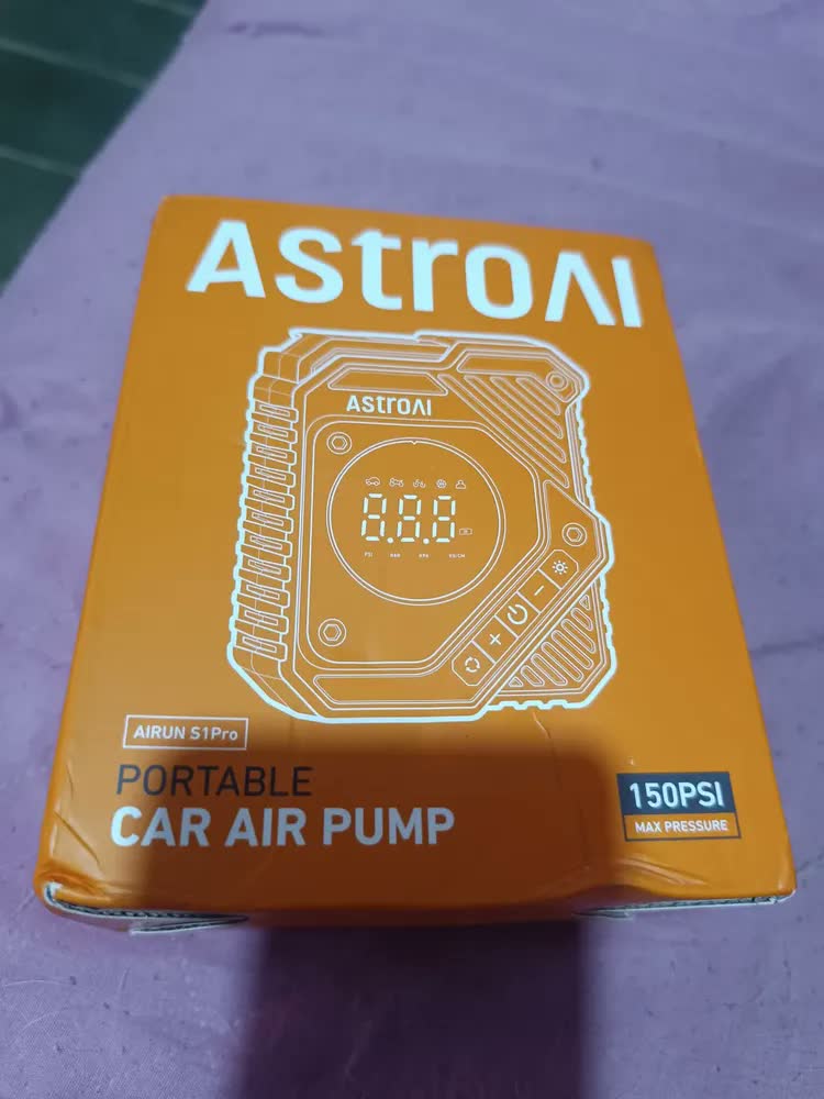 foto de Compressor de ar para pneus de automóveis AstroAI 12V CC,bomba digital para pneus de 150PSI com manômetro,grande visor LCD,predefinição inteligente e parada automática,para pneus de automóveis