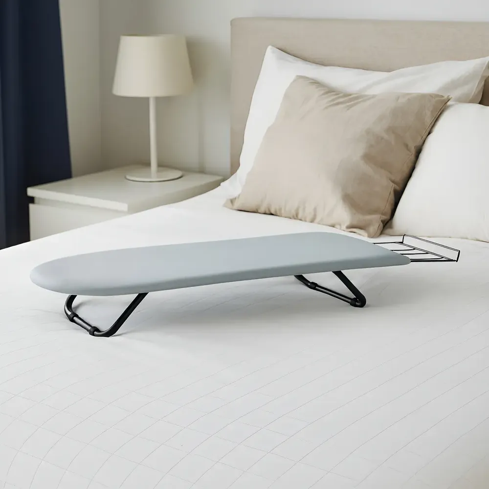 foto de Tábua De Mesa Passar Roupa Dobrável Portátil Tecido Térmico Cor Preto