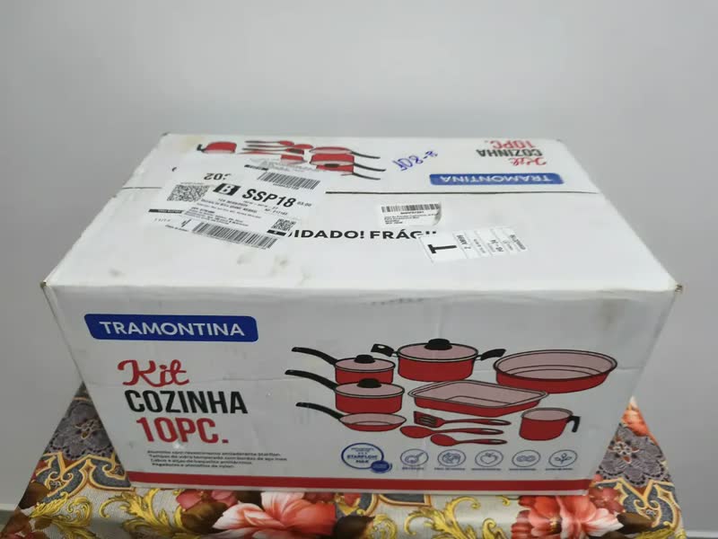 foto de Jogo De Panelas Tramontina 10 Peças Antiaderente Cor Vermelho
