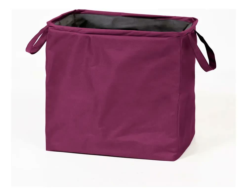 Cesto Dobrável Grande Organizador 60L Nylon Bordô Guarde Bem