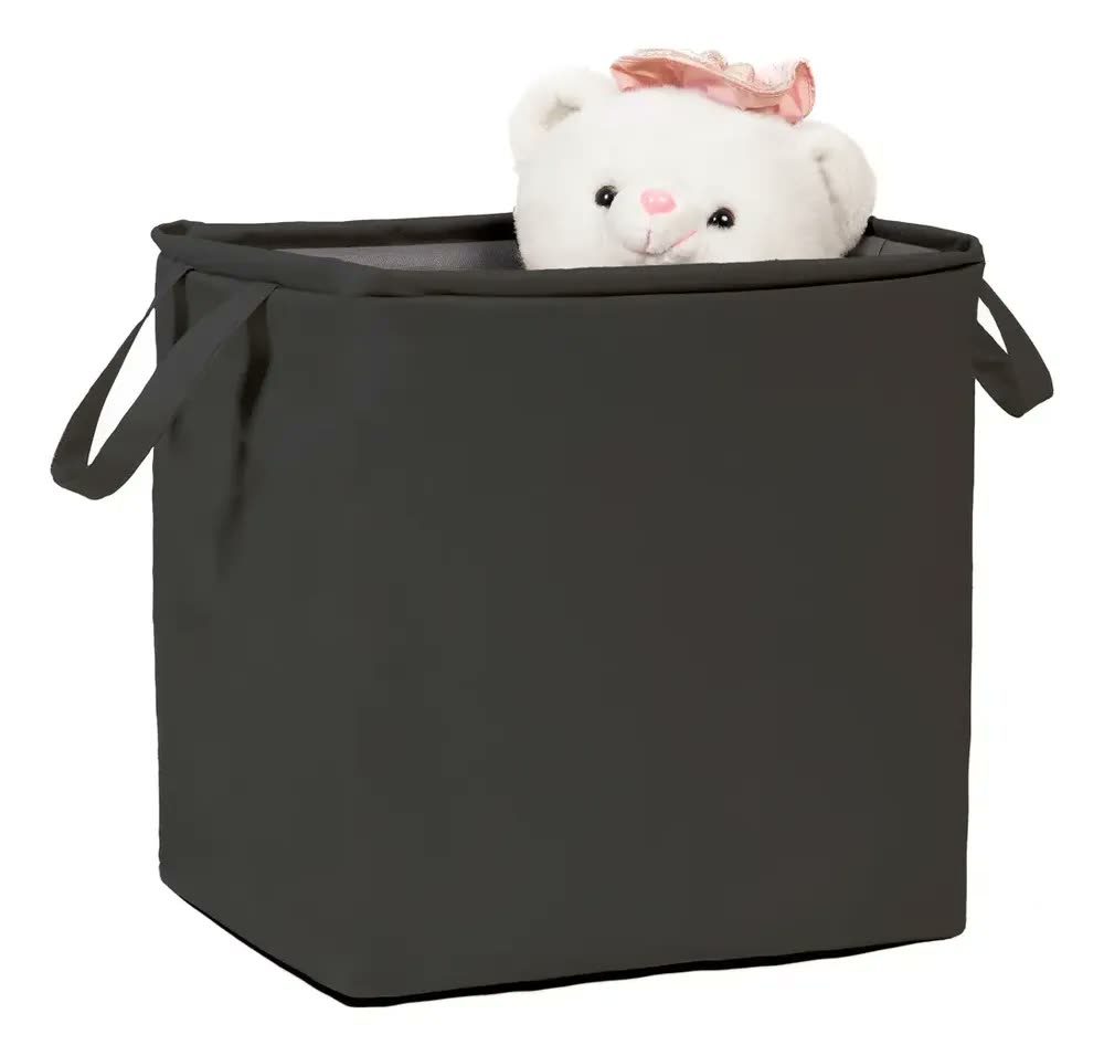 Cesto Organizador Multiuso Preto Nylon Dobrável 60L Guarde Bem