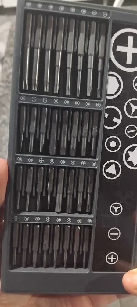 foto de Kit Chave De Precisão Elétrica Recarregável 68 Em 1 Sem Fio Cinza