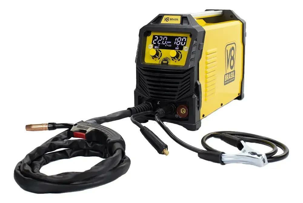 Máquina De Solda Inversora Multiprocessos Eletrodo Revestido Mig/mag Tig Bivolt Multi 180i V8