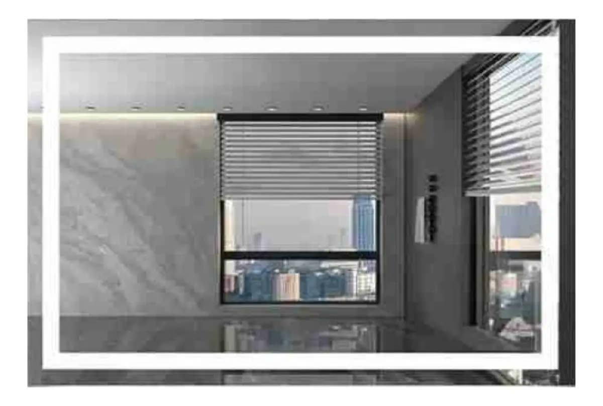 Espelho Retangular Iluminado 60x80 Cm Jateado Led Lapidado