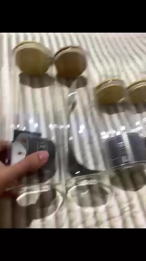 foto de Kit 10 Potes Herméticos Vidro Tampa Bambu Seiri Para Mantimentos Cozinha