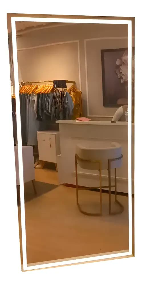 Espelho Luz De Led 130x80 Penteadeira Touch Screen Moldura Branco/neutro