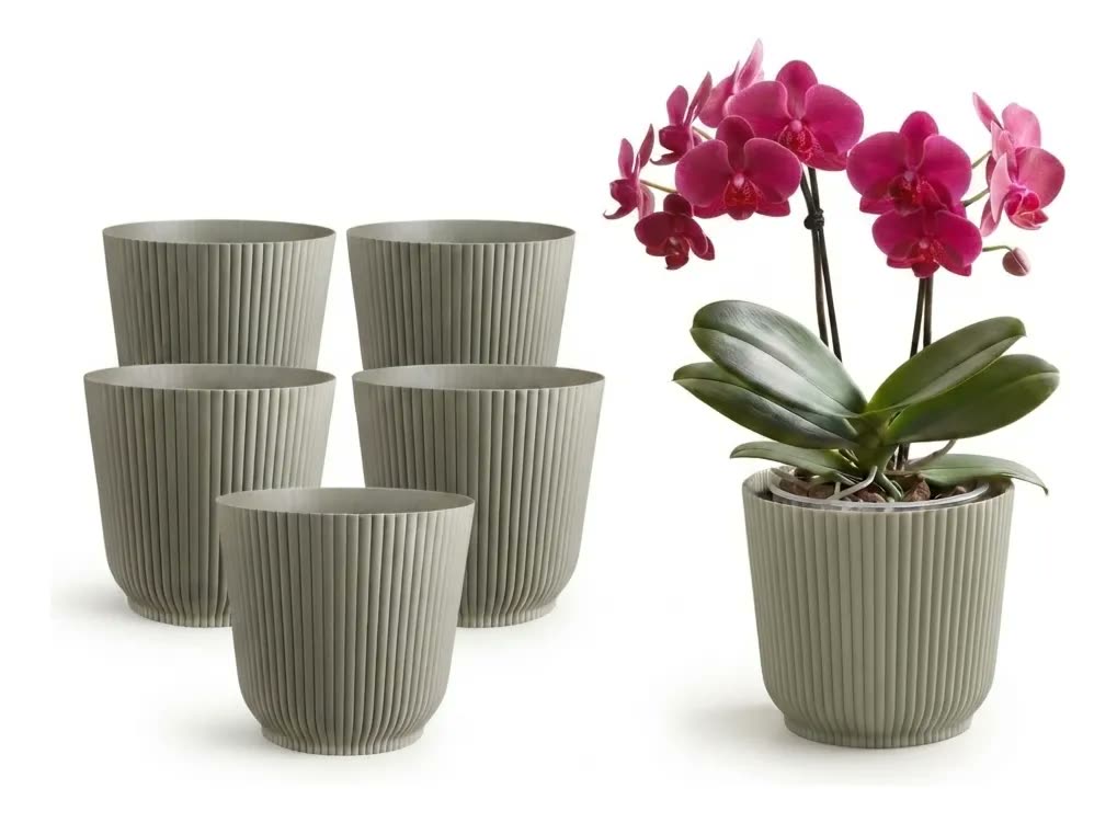 foto de Kit 5 Vasos De Orquídea Grande Cachepot De Plantas E Flores