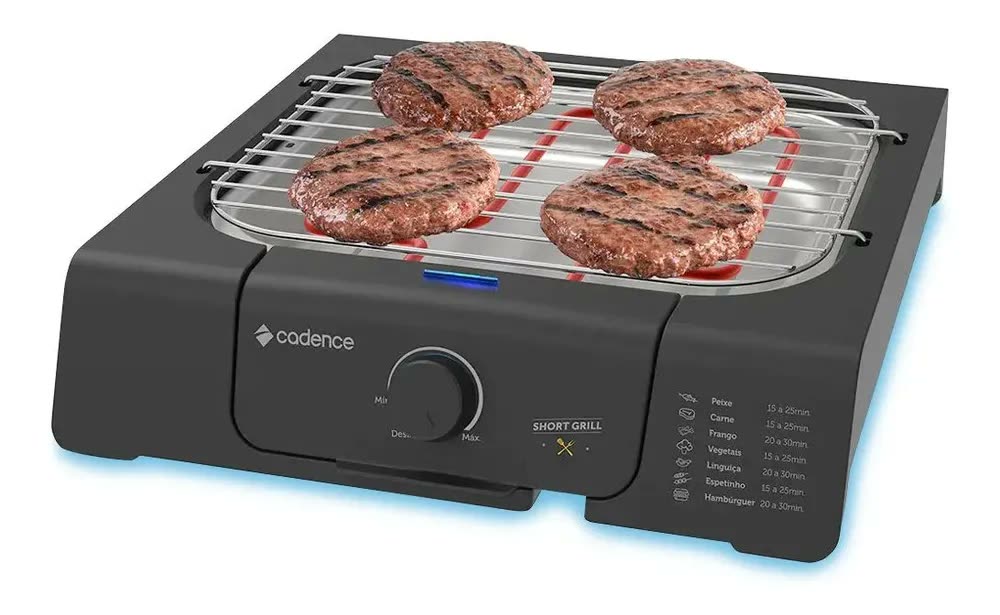 foto de Churrasqueira Elétrica Short Grill Cadence Grl805 Cor Inox E Preto