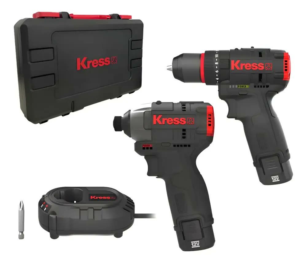 Furad/paraf 3/8 Brushless Paraf Impacto 1/4 Bat 2ah- Kress Preto