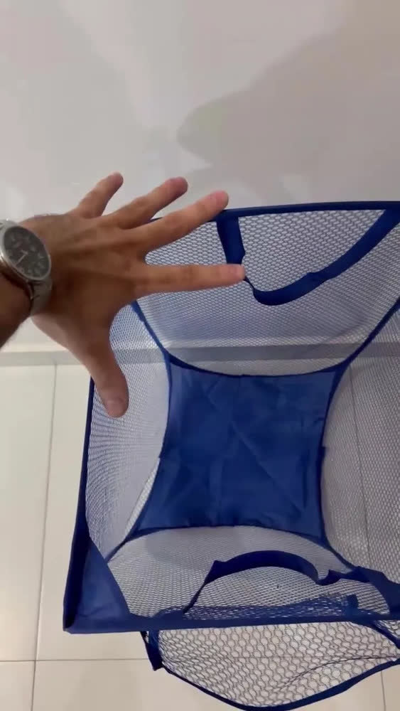 foto de Cesto De Roupa Suja Nylon 100litros Organizador De Brinquedo