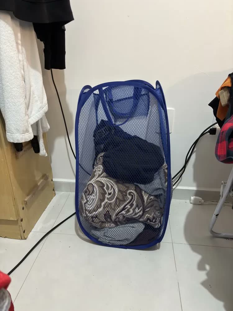 foto de Cesto De Roupa Suja Nylon 100litros Organizador De Brinquedo