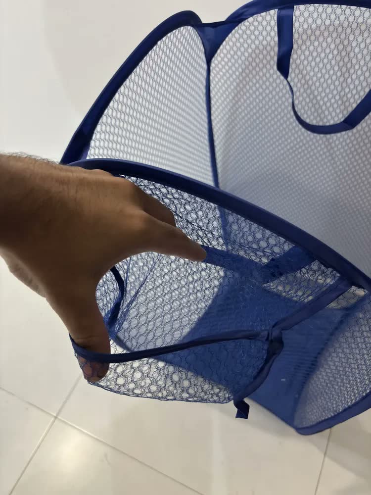 foto de Cesto De Roupa Suja Nylon 100litros Organizador De Brinquedo