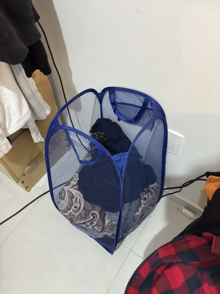 foto de Cesto De Roupa Suja Nylon 100litros Organizador De Brinquedo