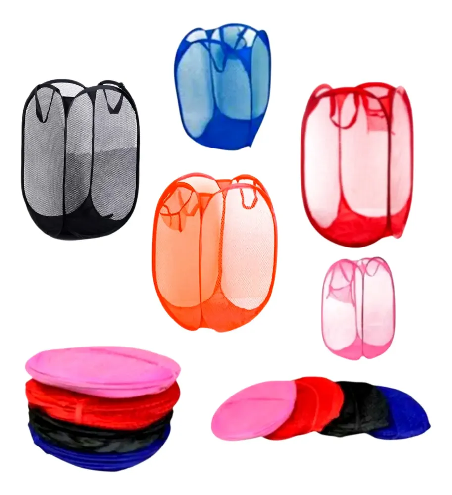 foto de Kit 2 Cesto De Roupa Suja De Nylon Com 100 Litros 70x40x40cm