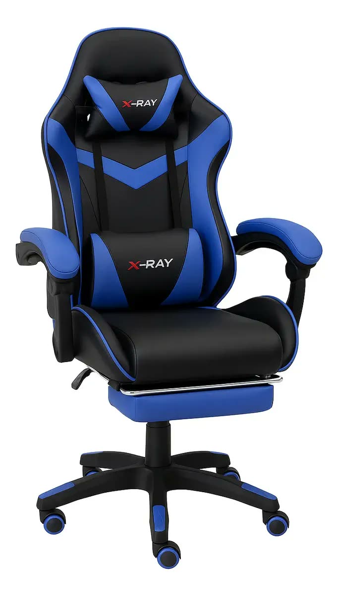 Cadeira Gamer Profissional Reclinável Apoio De Pés Cinza