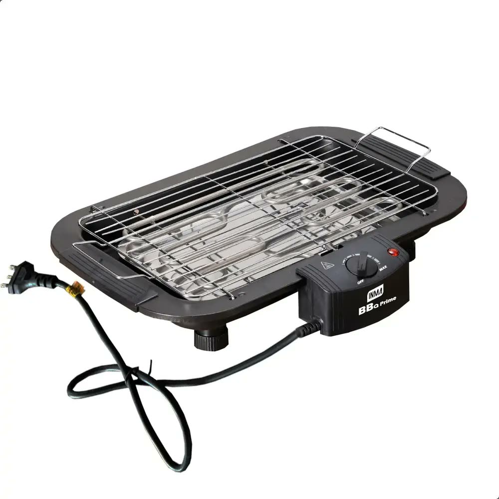 Churrasqueira Elétrica INMA BBQ Prime de Aço Inoxidável com Controle de Temperatura para Apartamento