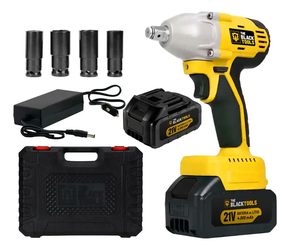 Combo Furadeira Parafusadeira De Impacto 3/8 10mm A Bateria E Chave De Impacto A Bateria Brushless 430nm The Black Tools