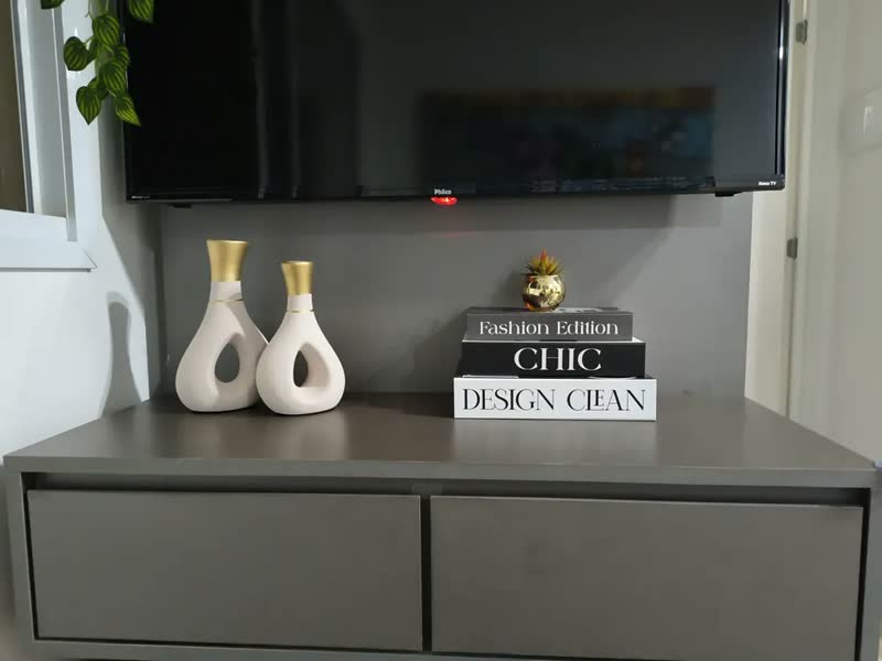 foto de Kit Enfeite Rack Sala Dupla Vasos Decorativos Vasinhos Casa Cor Nude Par